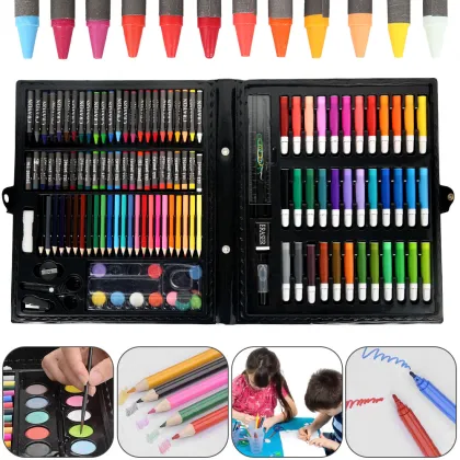 180 Pcs Kids Art Set Children Drawing Watercolor Pen Crayon Oil Pastel