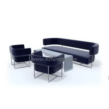 Dark blue PU leather modern design office sofa,office furniture