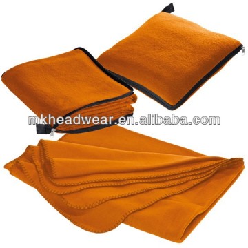 Wholesale Orange Color Fleece Blanket Pillow With Zipper