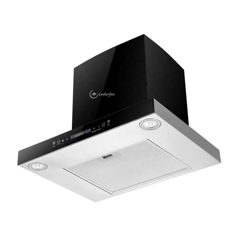 900mm Titanium Cold Plate Chimney Remote Control Auto Clean Kitchen Chimney Range Hood Extractor Hood