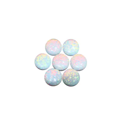 Synthetic Opal Loose Stone White Round Cut Opal