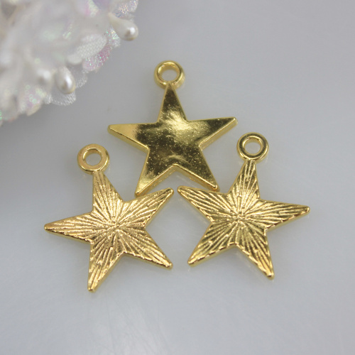 Dijes de estrella de cinco puntas engrasados ​​de aleación, decoración de arte DIY, accesorios de adorno artificial, pendientes, colgantes, adorno de joyería