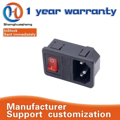 AC-01 Card Type Pin Shaped Socket with Light Switch Fuse