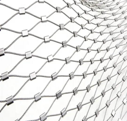SS 304 316 Flexible Ferrule Inox Cable Mesh for Balustrades and Fences