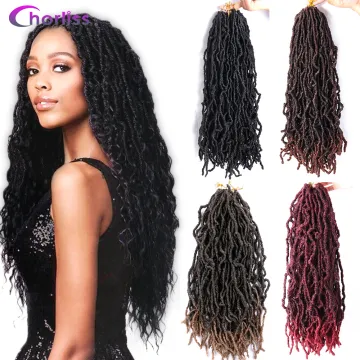 Wholesale Bobbi Boss Nu Locks Twist Crochet Wavy Pre Stretched Faux Locs Synthetic Braiding Hair Attachment For Braids