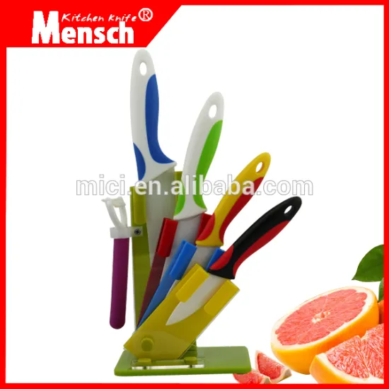 6pcs excellent house-ware knife set with holder and peeler