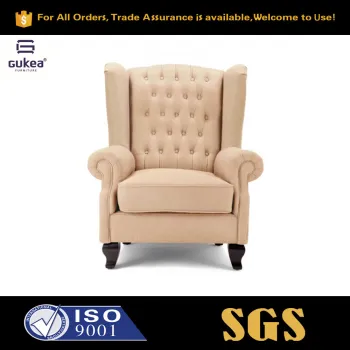 7 Years Experience Living Room Furniture for American and Europe Markets Assembled Beige Fabric High Back Chair
