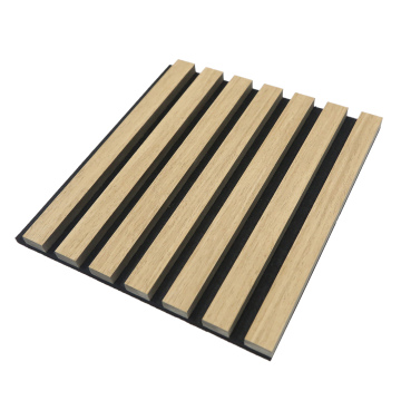 Acoustic Panels: Akupanel Natural Veneer Oak Wooden Wall Decor with Slatted Design and Wool Inclusion