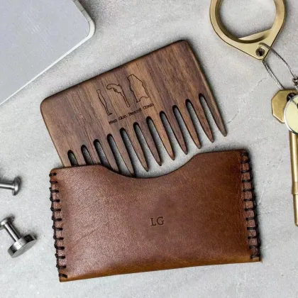 Wholesale Private Label Natural Wooden Beard Comb: Perfect Tool for Beard and Mustache Grooming