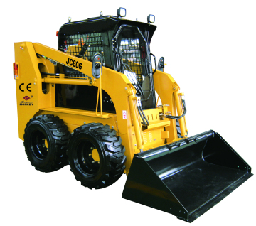 JC45, LC75, 0.7 톤 용량 및 50 HP의 JC100 스키드 스티어 로더 : 폐쇄 된 스위퍼가있는 이상적인 세척 솔루션