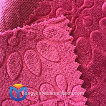 100% polyester warp Knitted embossed super soft short hair velvet velboa