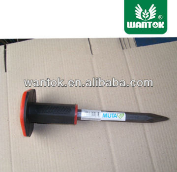 Cold chisel with rubber holder