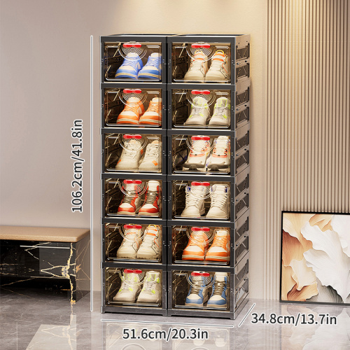 Retro Black Folding Shoe Rack for Modern Storage