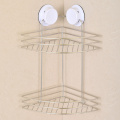 Wall mounted no drill hanging vacuum metal shower suction cup corner caddy