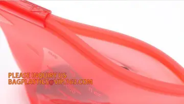 Reusable FDA Silicone Soup Freezer Food Seal Bag with Ziplock, Easy-clean Reusable Silicone Food Seal Bag, preservative food sto