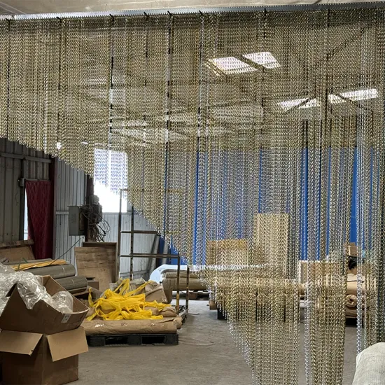 Anodized Aluminum Double Hooks Chain Link Fly Screen Mesh Curtain for Room Dividers