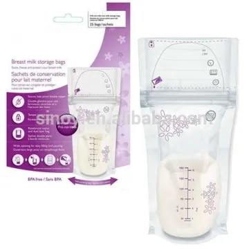 Pre-sterilization breast milk storage bag with double zipper