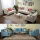 Reversible Fabric Pillow Sectional Sofa Chaise