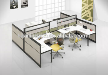 L6 new design modern custom made good price green material products OEM partition office furniture workstation for 4 staff seat