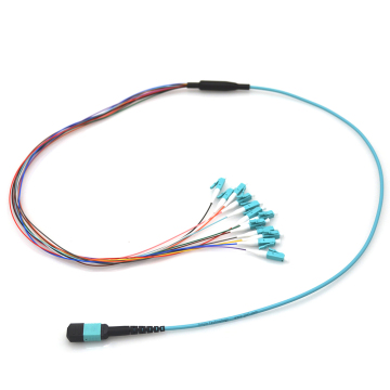 MPO-LC 12F OM4 Aqua 0.9MM Hybrid Cable