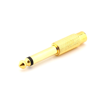 Gold Plated Metal 6.35mm Mono Plug to RCA Jack Connector/AV Adapter