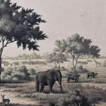 Hand painted wallpaper