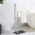 Bathroom luxury marble European-style floor-to-ceiling double-bar towel bar hanger Double-layer countertop bath towel rack pendant