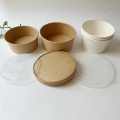 Kraft Paper Bowl descartável Take Away Salad Bowl