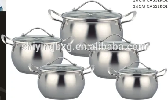10pcs apple pot cookware set with wire stainless steel handle