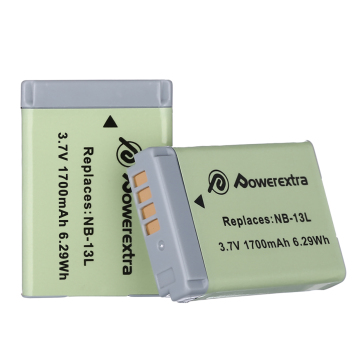 PowerExtra Rechargeable 1700mAh 3,7 V Li-ion NB-13L Batterie au lithium pour les appareils photo numériques Canon
