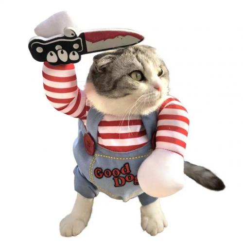 Funny cat plush pet clothes Cat standing clothes