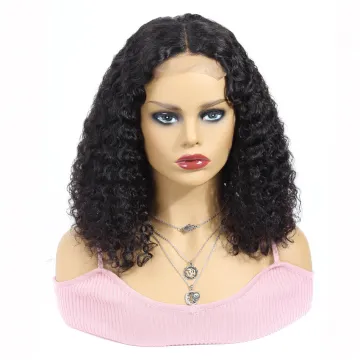 13X4 Swiss Lace Frontal Human Hair Short Bob Wigs Cheap Wholesale Price Mongolian Kinky Curly Bob Human Hair Wig Lace Front wig