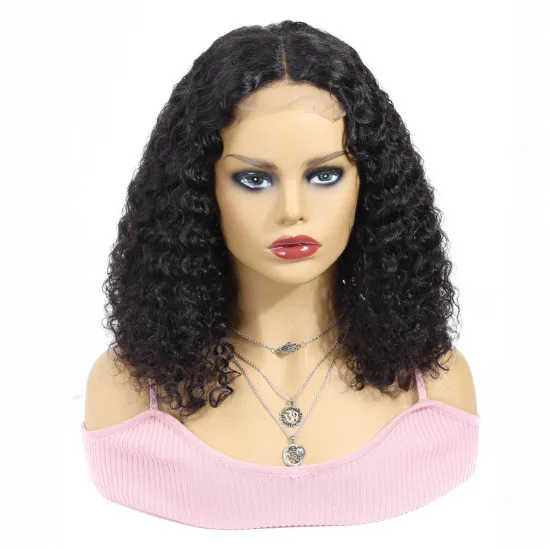 13X4 Swiss Lace Frontal Human Hair Short Bob Wigs Cheap Wholesale Price Mongolian Kinky Curly Bob Human Hair Wig Lace Front wig