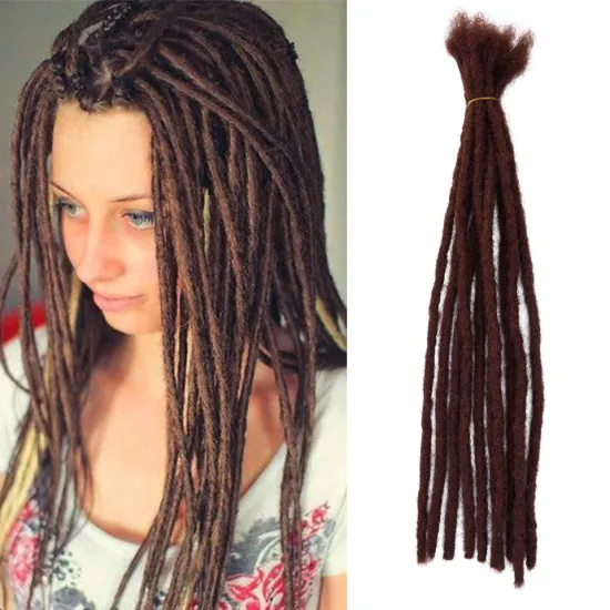 High Quality 10Strands/Pack Hip-Hop Style Brown Women Men's Dread Reggae Handmade locks Hair Synthetic Dreadlocks Extensions