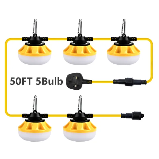 UK Plug 50FT 50W 7000lm Commercial Grade Outdoor LED Festoon Lights