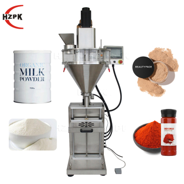 HZPK Powder Filler: Small Semi-Automatic Doypack Jar Bottle Filling Machine for Coffee, Spices, and Detergents (500-5000g)