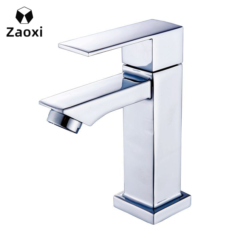 ZAOXI Hot Cold Basin Faucet Waterfall Bathroom Vanity Sink Faucet Single Lever Chrome Brass Hot and Cold Basin Washing Taps L162