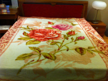 100% Acrylic Super Soft Blanket With Pink Double Printed 180x230cm