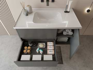 Moderno moderno armadio per vanità da bagno in acciaio inossidabile
