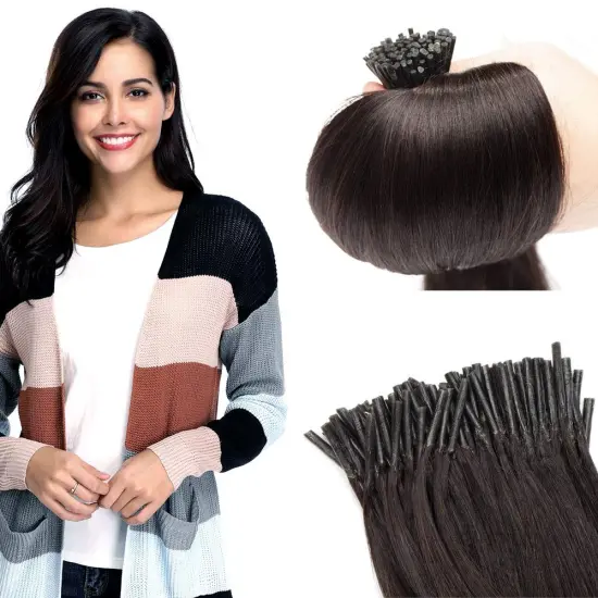 High quality Healthy bouncy texture virgin russian Human Hair for Women I Tip Hair Extensions Stick I tip Hair Extension
