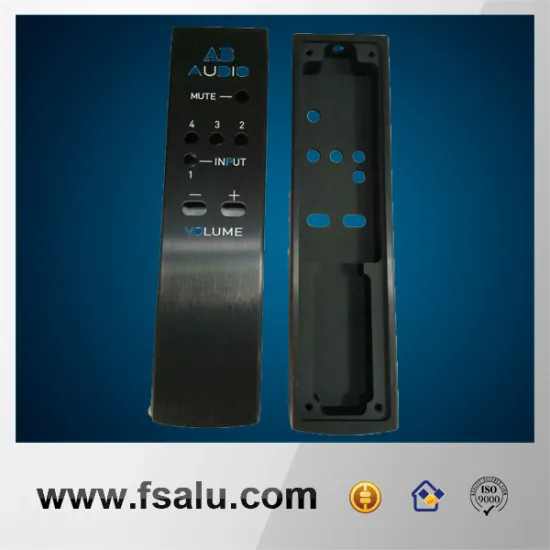 Black color aluminum TV remote control with silk screen text