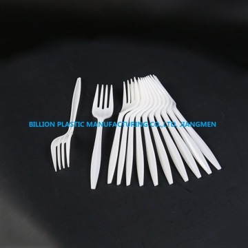 White Fork Spoon Color Disposable PP Plastic Fork for Fast Food