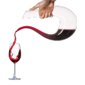 Decanter del vino in vetro a forma di cigno a U