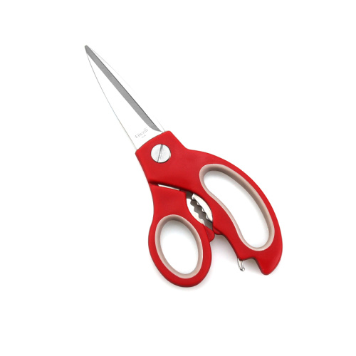 Multifunctional kitchen scissors kitchen tools red