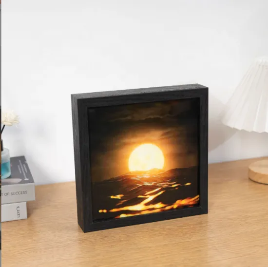 Custom Beech Wood 8 Inch LED Light-Up Photo Frame