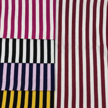 32S Striped Pattern Printed 100% Rayon Fabric