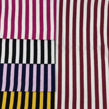 32S Striped Pattern Printed 100% Rayon Fabric