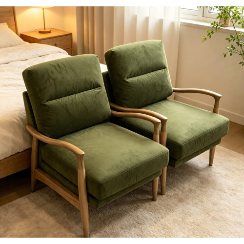 Kerusi Sofa Single Abad Pertengahan Vintage untuk Kafe Ruang Tamu