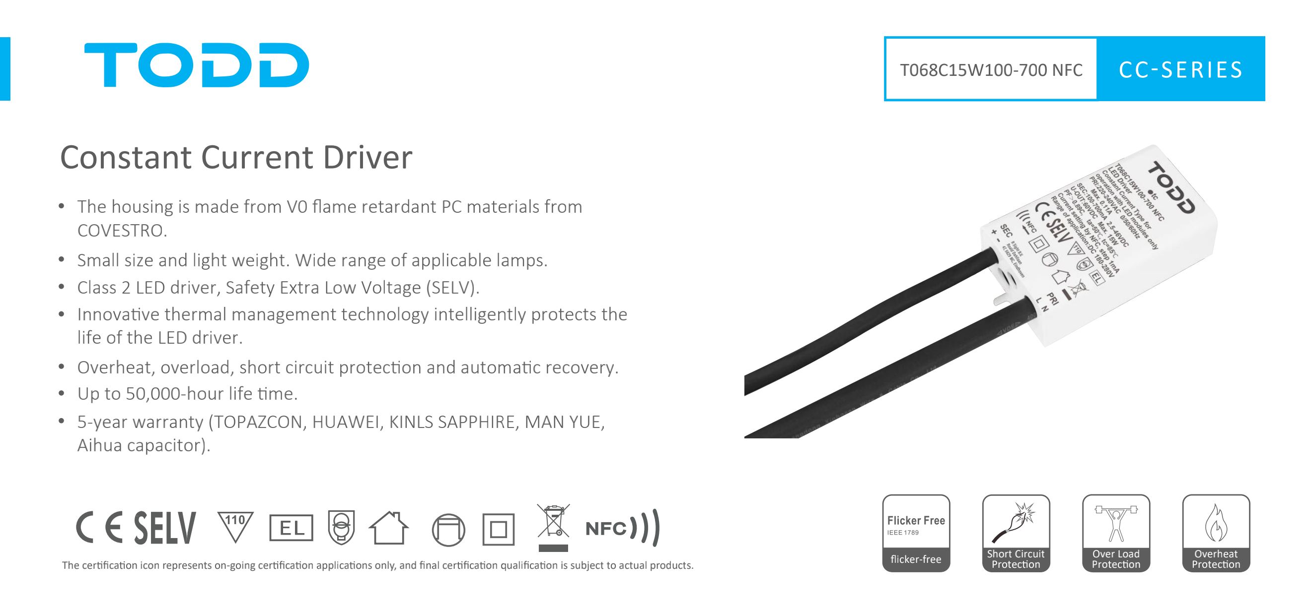 led driver T068C15W100-700 NFC