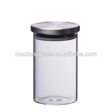 Wholesale Borosilicate Glass storage jars jars with SS lid, 1000ml